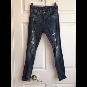 EXPRESS Mid Rise Distressed Jean Leggings 2S